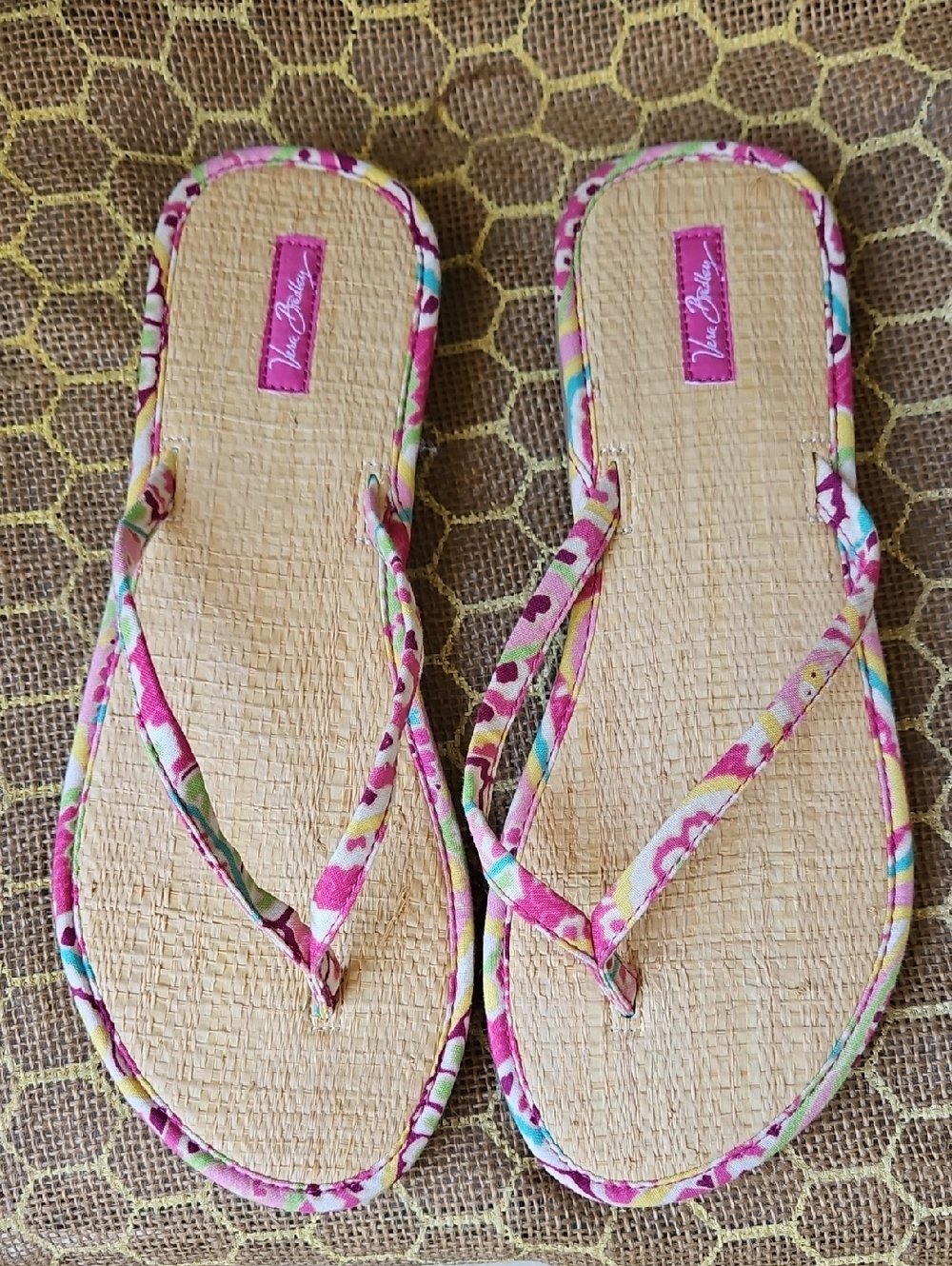 NWOT! Vera Bradley Pink Melon Capri Flip Flops